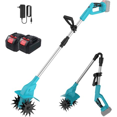 Tilleul rotatif pliable, petit Retourneur de sol, scarificateur de jardin 330rpm, puissance 500W, avec 2 batteries, peut être utilisé pour le potager, jardin, Verger (1/5)