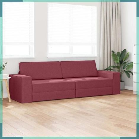 4106718 Canapé-Lit 200cm Bordeaux tissu (1/5)