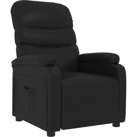 Fauteuil inclinable, Fauteuil de relaxation confort, Fauteuil Salon Confortable, Chaise pour Salon Siège élégant pour Chambre Noir Similicuir ZSD62285 (1/5)