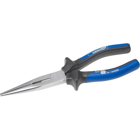 MASIDEF-MEISTER PINZA A BECCHI SEMITONDI DRITTI MANICI BIMATERIALE BLU/NERO 160MM
