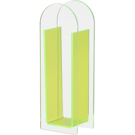 Modern Acrylic Clear Vase Colorful Acrylic Flower Vase for Wedding Party Home Table Decor Semi Colorful Fluorescent Green (1/5)