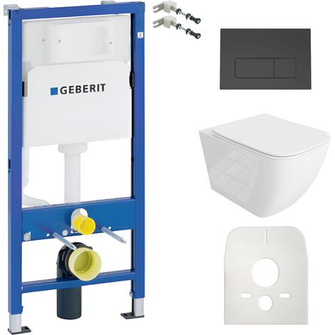 GEBERIT WC Set mit Vorwandelement, Wand-WC und Spülknopf (1/5)