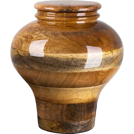 Urna funeraria de madera de mango. Urna funeraria de madera de mango natural, pulida. (1/5)