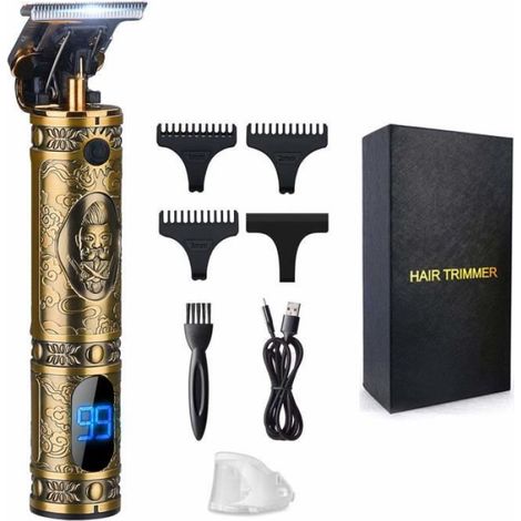 Tondeuse à cheveux - - Professionnelle - USB Rechargeable - Affichage LED - 3 Peignes de Guidage (1/4)