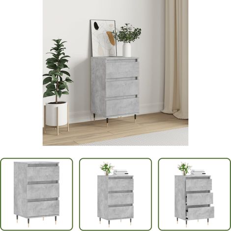 Betonfarbe - Sideboard Betongrau 40x35x70 cm Holzwerkstoff (1/5)