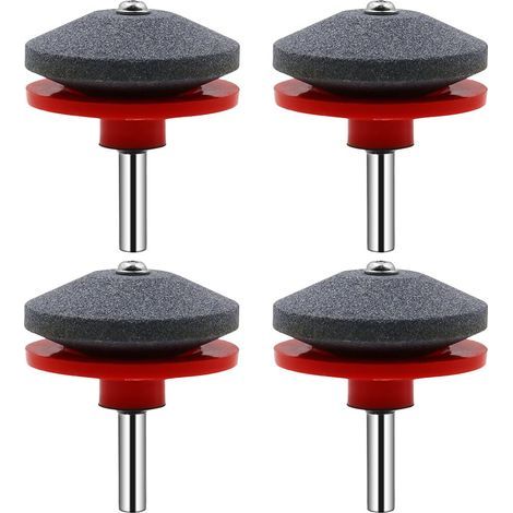 Affûteur de lames de tondeuse, kits d'affûtage pour tondeuses compatibles avec toute perceuse électrique portative, affûteurs de lames universels pour tondeuses de jardin (Lot de 3, rouge) (1/3)