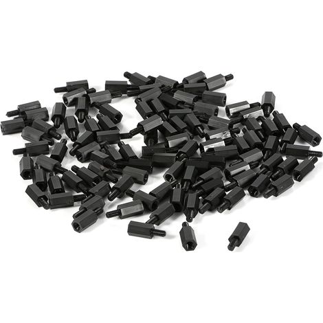 100pcs M2 M3 M4 Plastic Nylon Hex male Female Female Spacer Round Head Screw Nut
