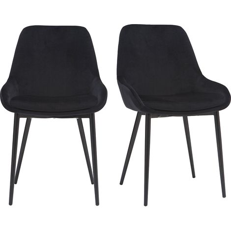 Set di 2 sedie in velluto nero HOLO