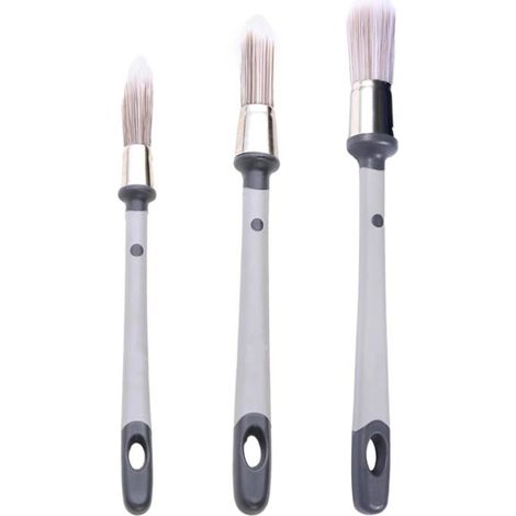 Lot de 3 pinceaux de peinture murale, convient décorer, peindre et se reposer. (pinceau pointu de 11+15 mm, pinceau rond de 20 mm) (1/5)