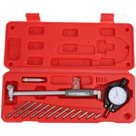 Jauge d'alésage à cadran 12 têtes de mesure Précision 0,01mm Plage 50-160mm Matériau durable pour usage pro (1/5)