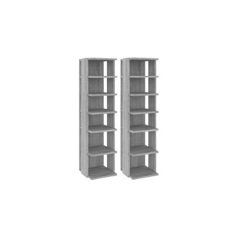 Étagères à chaussures 2 pcs Sonoma gris 27,5x27x102 (1/5)