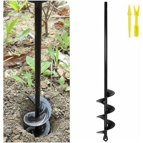 Mèche pour tarière de jardin 4 x 42 cm – Acier allié au manganèse – Compatible perceuses 18V – Creuse facilement le sol (1/5)