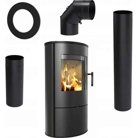 KAMINOFEN AUS STAHL KRATKI ROLLO Ø 150 7 KW Satz (1/5)