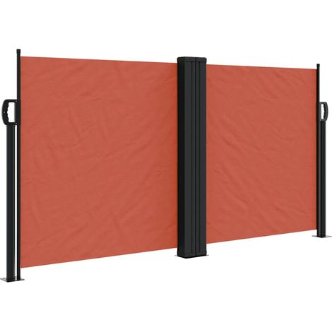 Maison Exclusive - Seitenmarkise Ausziehbar Terrakottarot 120x600