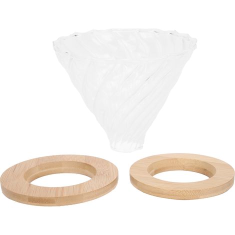 Filtre à café à infusion lente, tasse conique, accessoires pour cafetière avec base en bois, pour la maison ou le bureau (1/5)