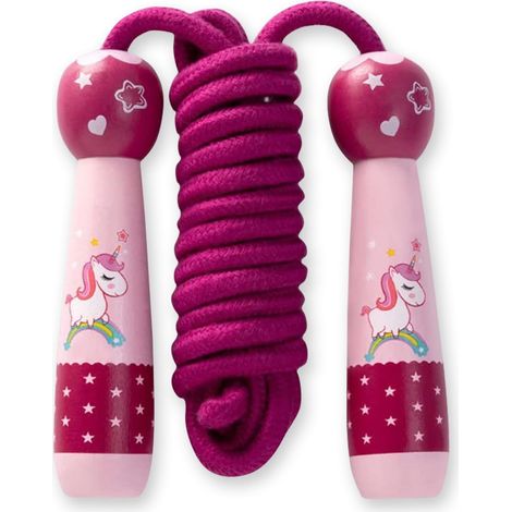 Kids Skipping Rope with Cartoon Wooden Handle, 2.6m Adjustable Skipping Rope, Speed Jump Rope with Foam Handle, Skipping Rope Speed Rope, Skipping Rope (1/5)