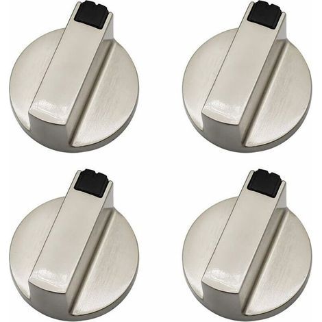 Bouton Cuisinière à Gaz - Lot de 4 Boutons de Commande en Métal 6 mm pour Four et Cuisinière-Karteo (1/4)