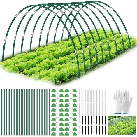 Arceau pour Serre Tunnel,Cerceau pour Serre de Jardin,Arceau pour Tunnel Serre de Jardin,Garden Arceaux pour Serre Tunnel (Vert/30 pièces) (1/5)