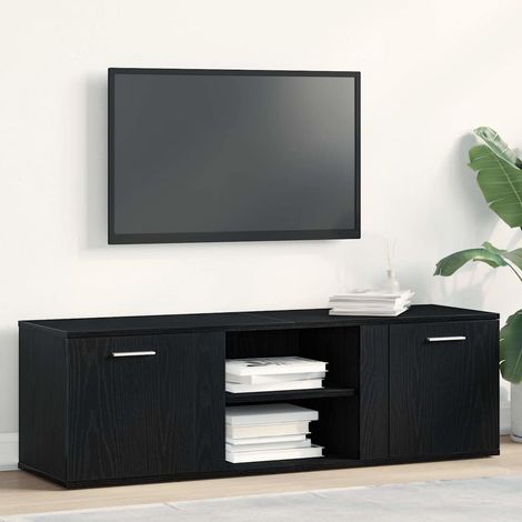 vidaXL Meuble TV en chêne noir 120x34x37 cm bois d'ingénierie