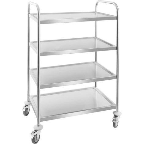 Chariot de service - 4 plateaux - 200 kg acier (1/3)