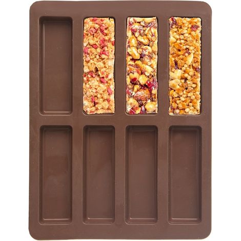 Stampo per barrette di muesli in silicone marrone SILLINIE 22x16,5x1,5 cm (1/5)