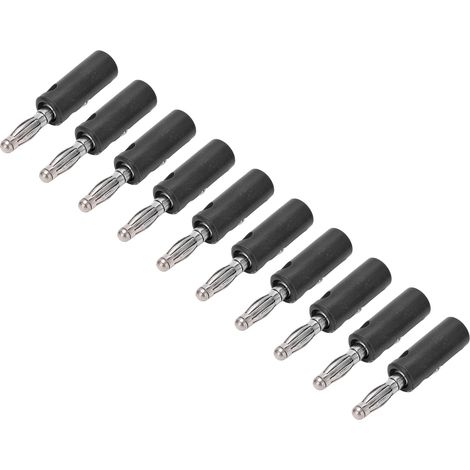 10 pièces Connecteur Banane 4mm Doré pour Câbles, Type Lanterne Noir - Connecteurs Électroniques (1/5)
