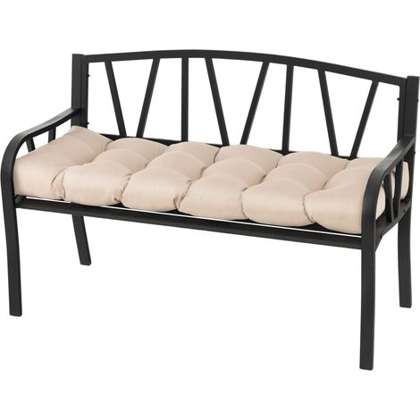 COSTWAY Bankauflage für Gartenbank, 132 x 49 x 15 cm Sitzkissen aus PP-Baumwolle, getuftetes Bankkissen Stuhlkissen Polsterauflage für drinnen & draußen Beige (1/5)
