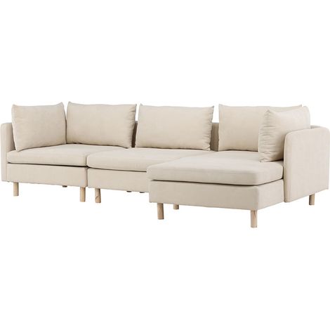 Zero canapé canapé avec méridienne côté droit beige. (1/5)