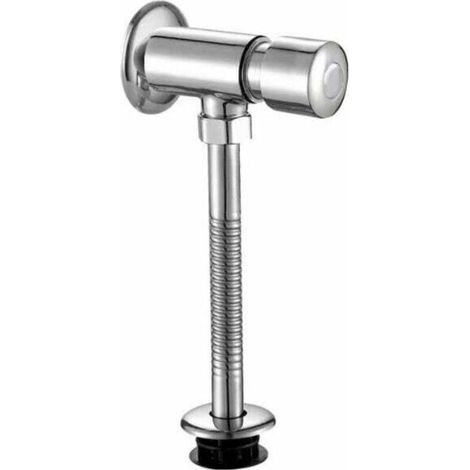 Verchromtes Urinalspülventil, Druckknopfausführung, Wandmontage, mit automatischer Stoppfunktion für die Toilette. (1/5)