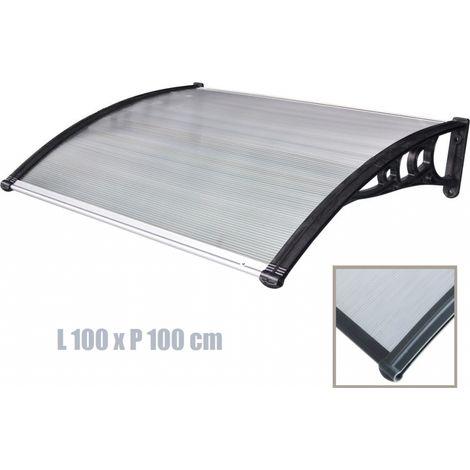 PENSILINA TETTOIA MODULABILE IN POLICARBONATO ALVEOLARE TRASPARENTE L 100 X 100 CM ITALFROM (1/2)