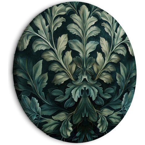 Dipinto rotondo - Foglie vittoriane verde scuro: Composizione scultorea botanica / Foglie vittoriane in verde scuro (1/4)