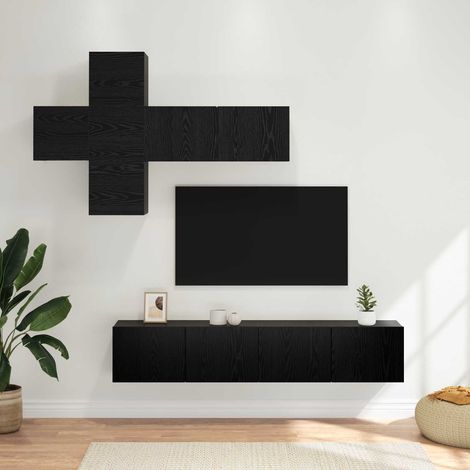 TV-Schrankset Wandmontiert 3 pcs Holzwerkstoff (1/5)
