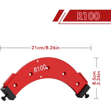 Gabarit de Profilage pour Grands Rayons sur Angles d'Armoire – Pour Arrondis et Chanfreins à la Défonceuse (R100, 1 pièce) (1/5)