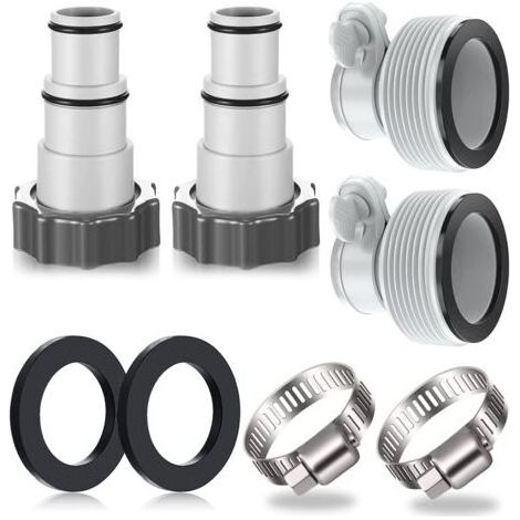 Set mit 4 Pool-Schlauchadaptern Ø 32/38 mm – Anschlüsse für Pumpe und Kolbenventil – Korrosionsbeständiger Kunststoff (1/5)