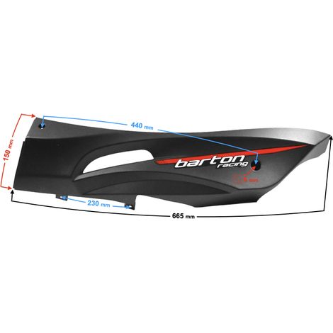 Seuil de porte gauche noir et rouge Falcon 50 Falcon 125 2 (1/2)