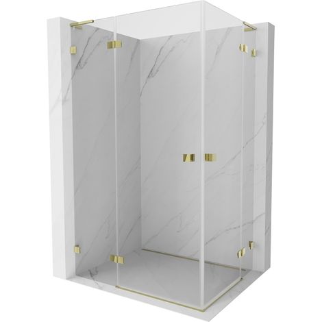 Mexen Lunar L Duo cabine de douche pivotante 115 x 75 cm, transparent, or - 834L-115L-075P-50-00 (1/5)