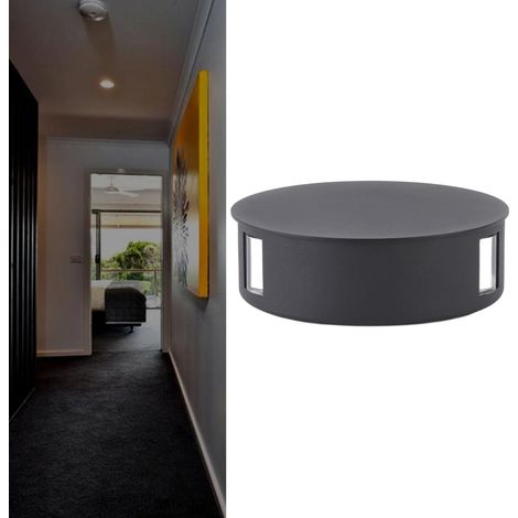 Applique murale LED en aluminium, ronde, à trois faisceaux, lampe de chevet, lampe de salon/couloir, lampe de karaoké, lampe de salle à manger, coque noire. (1/5)