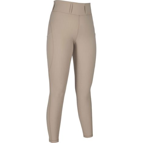 Leggings donna per equitazione modello Jil a vita alta con full grip: 48 IT, verde oliva