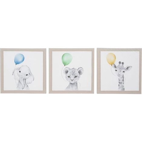 Lot de 3 tableaux toile Balloons 30x30 cm (1/5)