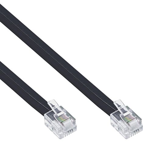 Câble Téléphone RJ12 - 1 Unité - Noir - 6 Fils 6P6C - Connecteur Mâle/Mâle - 0,5 m (1/3)