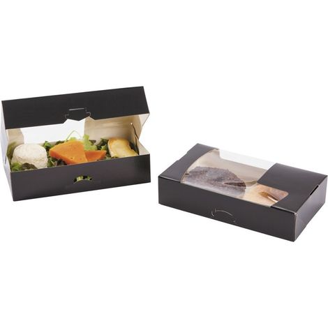 Boîte carton noire avec fenêtre 18 x 12 x 5cm - COLIS 50 BOITES (1/5)
