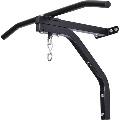 Support de Sac de Boxe avec Barre pour Tractions, 93x47x51cm, Noir (1/5)