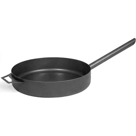 Barbecue Padella in acciaio naturale da 50 cm con manico lungo