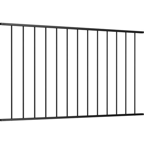 Panneau de clôture de Jardin,design simple Acier enduit de poudre 1,7x1,25 m Noir -93557 (1/3)