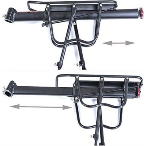 Porte bagages vélo arrière - Aluminium réglable Avec réflecteur (1/5)