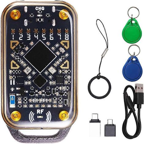 Émulateur de carte à puce Chameleon Ultra, lecteur de puce RFID 125 kHz/13,56 MHz, décodage de cartes, duplicateur NFC + 2 porte-clés CUID (1/5)