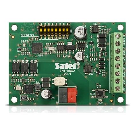 Satel INT-KNX-2 module d'alarme vert pour sécurité habitation (1/2)