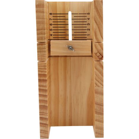 Coupe-savon en bois d'hévéa poli, multifonctionnel, avec graduation claire pour la fabrication et le découpage de savons. (1/5)