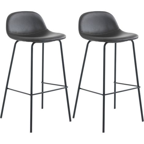 Set 2 Sgabelli 42x43x91,5 cm in Similpelle Marrone (1/4)
