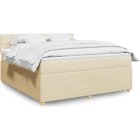 Boxspringbett mit Matratze Creme 180x200 cm Stoff vidaXL (1/5)